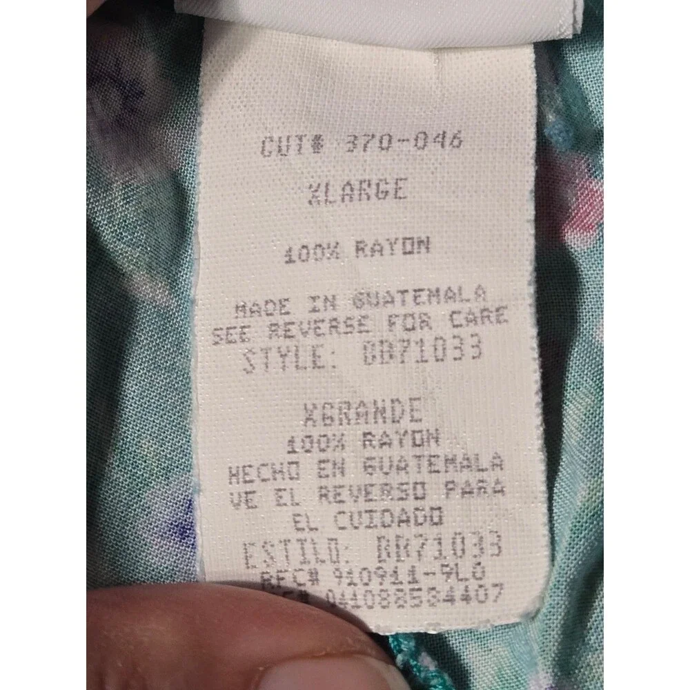 Vtg Bobbie Brooks Casual Pull on Shorts Floral Teal Pink 7" inseam Womens XL - Picture 4 of 5